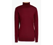Two-tone wool turtleneck sweater - Purple