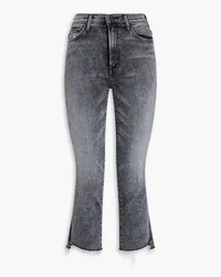 Mother Cropped acid-wash high-rise bootcut jeans - Gray Gray