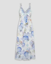 Camilla Embellished floral-print silk-georgette maxi dress - White White