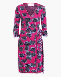 Diane von Furstenberg Lainey metallic jacquard-knit wrap dress - Pink Pink