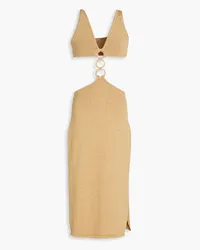 Cult Gaia Mert cutout cotton-blend midi dress - Neutral Neutral