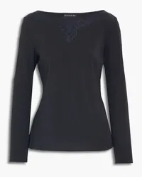 Etro Embroidered silk crepe de chine top - Black Black