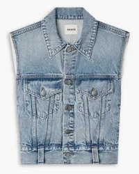 KHAITE Lizzo cropped denim vest - Blue Blue