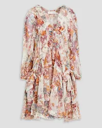 Zimmermann Ruffled floral-print silk-crepon mini dress - Multicolor Multicolor