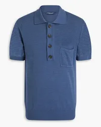 Frescobol Carioca Clemente pointelle-knit cotton polo shirt - Blue Blue