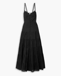 Charo Ruiz Melia tiered cotton-blend maxi dress - Black Black