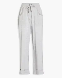 Brunello Cucinelli Cropped bead-embellished wool and cashmere-blend straight-leg pants - Gray Gray