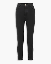 Balmain Cropped high-rise slim-leg jeans - Black Black