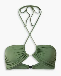 Norma Kamali Jason ruched cutout halterneck bikini top - Green Green