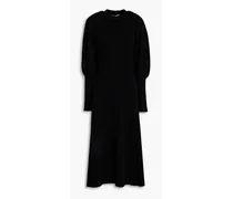 Stretch-cashmere midi dress - Black