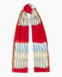 Valentino Garavani Printed modal and cashmere-blend twill scarf - Red Red