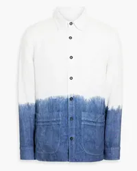 120% Lino Dip-dyed linen shirt - Blue Blue