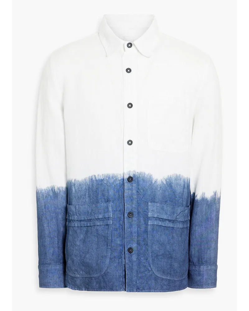120% Lino Dip-dyed linen shirt - Blue Blue