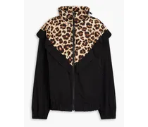 Leopard-print shell jacket - Black