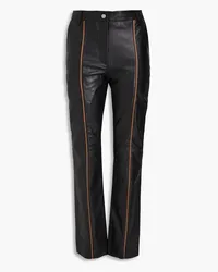 ROTATE Birger Christensen Leather straight-leg pants - Black Black