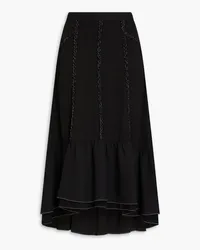 3.1 phillip lim Ruffled crepe midi skirt - Black Black