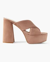 Gianvito Rossi 70 nubuck platform sandals - Pink Pink