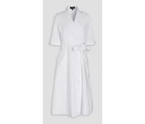 Mae cotton-poplin midi wrap dress - White