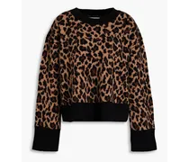 Theia jacquard-knit wool-blend sweater - Animal print