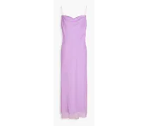Silk-crepon midi dress - Purple