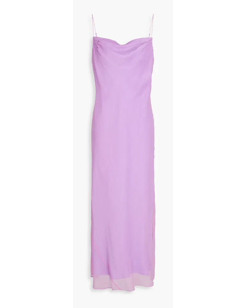 Vince Silk-crepon midi dress - Purple Purple