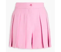 Pleated stretch-crepe shorts - Pink