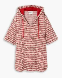 Stella McCartney Jacquard-knit cotton-blend terry poncho - Red Red