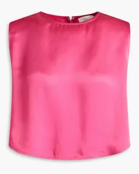 LAPOINTE Cropped crepe satin top - Pink Pink