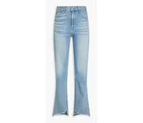 Dylan frayed high-rise straight-leg jeans - Blue