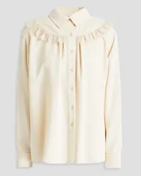 See by Chloé Macramé-trimmed crepe shirt - White White