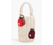Apple crocheted cotton tote - Neutral