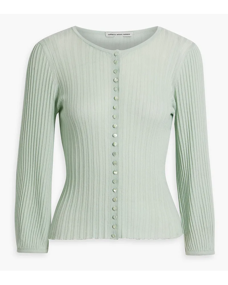 Autumn Cashmere Ribbed cotton cardigan - Green Green