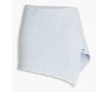 Bagnu bouclé cotton-blend mini wrap skirt - Blue