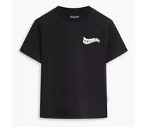 Camargue logo-print cotton-jersey T-shirt - Black