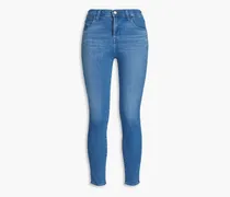 Cropped high-rise skinny jeans - Blue