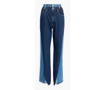 Two-tone high-rise bootcut jeans - Blue