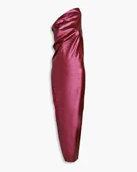 Rick Owens One-shoulder coated denim gown - Pink Pink