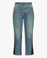 3x1 Sabina cropped two-tone high-rise tapered jeans - Blue Blue