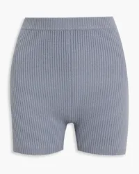 Alexander Wang Ribbed wool-blend shorts - Blue Blue