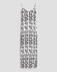 RHODE Carina printed cady midi slip dress - White White