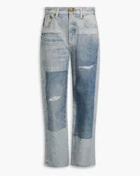 Rag & Bone Harlow denim-effect canvas straight-leg jeans - Blue Blue