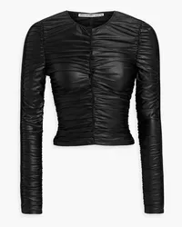 Alexander Wang Ruched satin-jersey top - Black Black