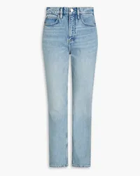 Frame Denim Le High N Tight faded high-rise straight-leg jeans - Blue Blue