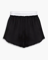 Alexander Wang Gathered silk-satin shorts - Black Black