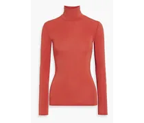 Stretch-jersey turtleneck top - Red