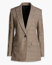 Rag & Bone Foster houndstooth linen and cotton-blend blazer - Neutral Neutral