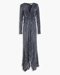 Ronny Kobo Draped marled ribbed-knit maxi dress - Blue Blue