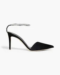 Giuseppe Zanotti Xenya crystal-embellished PVC and suede mules - Black Black