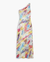 Missoni One-shoulder space-dyed crochet-knit midi dress - Multicolor Multicolor