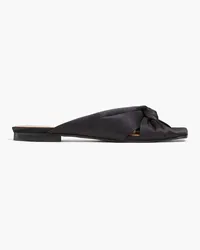 Ganni Knotted sateen sandals - Black Black